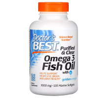 Рыбий жир с омега-3 1000 мг, Omega 3 Fish Oil 1000 mg, Doctor's Best, 120 капсул