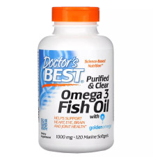 Рыбий жир с омега-3 1000 мг, Omega 3 Fish Oil 1000 mg, Doctor's Best, 120 капсул