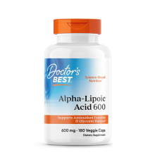Альфа-липоевая кислота, Doctor's Best Alpha-Lipoic Acid 600 мг, 180 вегетарианских капсул