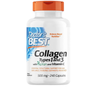 Коллаген 1 и 3 типа, Collagen Types 1 and 3 and Vitamin C, Doctor's Best, 240 капсул