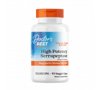 Серрапептаза, High Potency Serrapeptase, Doctor's Best, 90 вегетарианских капсул