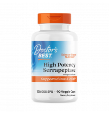 Серрапептаза, Doctor's Best High Potency Serrapeptase 120,000 SPU, 90 вегетарианских капсул