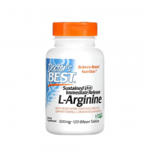 Л-аргинин 500 мг, L-Arginine 500 mg, Doctor's best, 120 таблеток