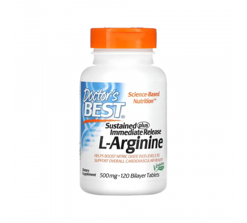 Л-аргинин 500 мг, L-Arginine 500 mg, Doctor's best, 120 таблеток