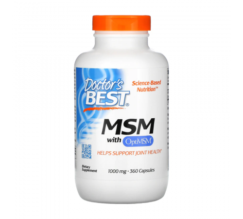 МСМ с OptiMSM 1000 мг, MSM with OptiMSM 1000 mg, Doctor's Best, 360 капсул