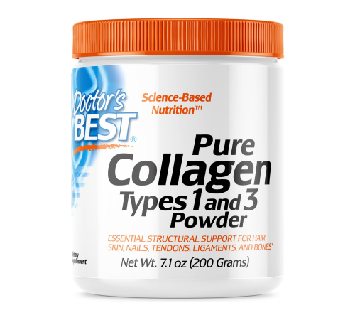 Коллаген 1 и 3 типа, Pure Collagen Types 1 and 3 powder, Doctor's Best, 200 г