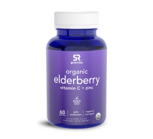 Комплекс Бузины 150 мг + Витамин C, Цинк и Пробиотики, Elderberry Gummies 150mg + C, Zn & Probiotic Organic, Sports Research, 60 жевательных капсул