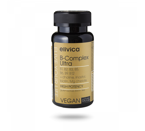 Комплекс Витаминов группы В, B-complex Ultrа, Elivica, 60 вегетарианских капсул