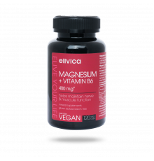 Магний с Витамином В6, Magnesium + Vitamin B6, Elivica, 120 вегетарианских капсул