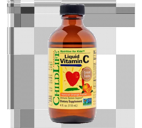 Витамин С со вкусом апельсина, Liquid Vitamin C Natural Orange, ChildLife, 118 мл