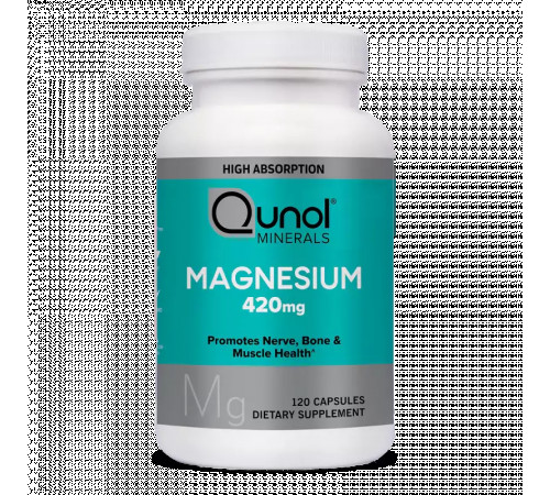 Магний 420 мг, Extra Strength Magnesium 420 mg, Qunol, 120 капсул