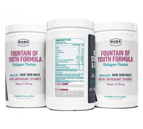 Комплекс коллагена с антиоксидантами, Fountain of Youth Formula, Bubs Naturals (288 g)