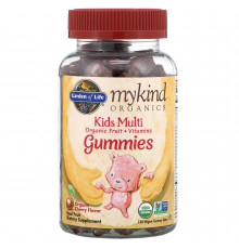 Garden of Life, MyKind Organics, детский мультивитамин, органический ароматизатор со вкусом вишни, 120веганских жевательных конфет в форме мишек