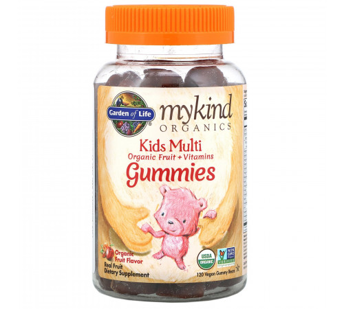 Детские мультивитамины, Kids Multi, Garden of Life, 120 веганских мармеладных мишек