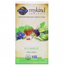 Garden of Life, MyKind Organics, комплекс витаминов группыB, 30таблеток растительного происхождения