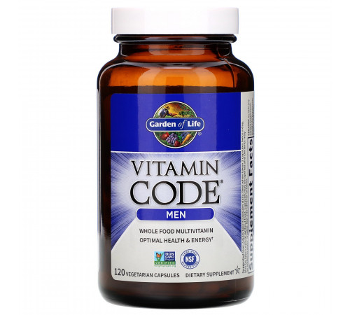 Garden of Life, Vitamin Code, мультивитамины из цельных продуктов для мужчин, 120вегетарианских капсул