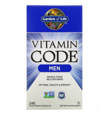 Garden of Life, Vitamin Code, мультивитамины из цельных продуктов для мужчин, 240вегетарианских капсул