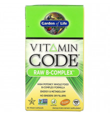 Garden of Life, Vitamin Code, Raw B-Complex, комплекс витаминов группыВ, 60веганских капсул