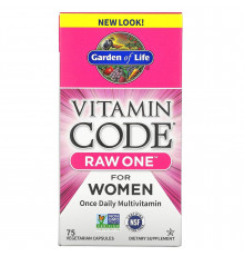Garden of Life, Vitamin Code, RAW One, мультивитаминная добавка для женщин (для приема 1раз в день), 75вегетарианских капсул
