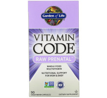 Мультивитамины для беременных, Vitamin Code RAW Prenatal, Garden of Life, 90 капсул