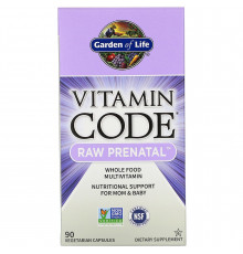 Мультивитамины для беременных, Vitamin Code RAW Prenatal, Garden of Life, 90 капсул