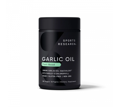 Чесночное масло с петрушкой, Garlic Oil, Sports Research, 150 капсул
