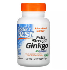 Усиленный гинкго 120 мг, Extra Strenght Ginkgo 120 mg, Doctor's Best, 120 вегетарианских капсул
