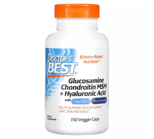 Глюкозамин Хондроитин МСМ, Glucosamine Chondroitin MSM, Doctor's Best, 150 капсул