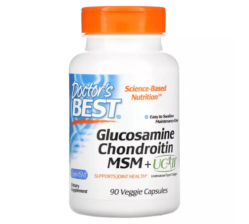 Глюкозамин хондроитин МСМ + UCII, Glucosamine Chondroitin MSM UCII, Doctor's Best, 90 вегетарианских капсул