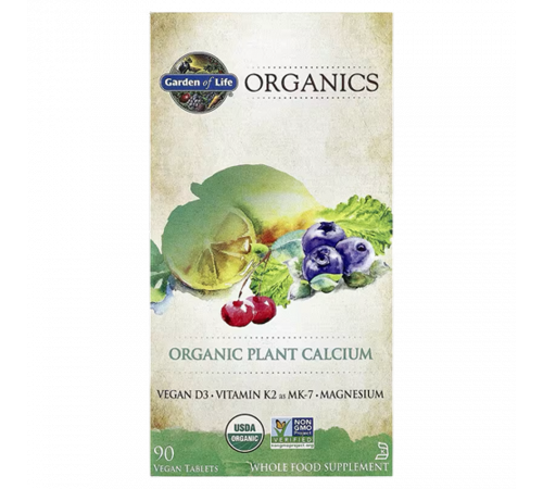 Органический кальций, Garden of Life Organic Plant Calcium, 90 веганских таблеток
