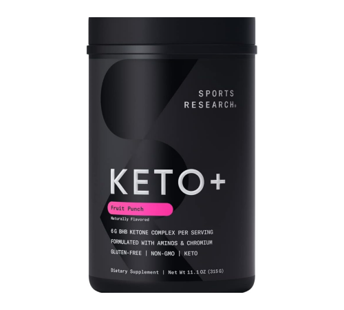 Кетоновая смесь Кето Плюс (фруктовый пунш), Keto Plus Fruit Punch GO BHB, Sports Research, 315 г (11,1 oz)
