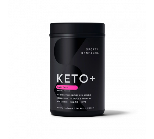 Кетоновая смесь Кето Плюс (малиновый лимонад), Keto Plus GO BHB + MCT, Sports Research, 318 г (11,2 oz)