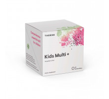 Мультивитамины для детей от 4 до 12 лет со вкусом клубники и киви, Kids Multi +, Thorne, 30 растворимых дисков