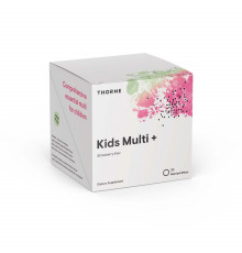 Мультивитамины для детей от 4 до 12 лет со вкусом клубники и киви, Kids Multi +, Thorne, 30 растворимых дисков