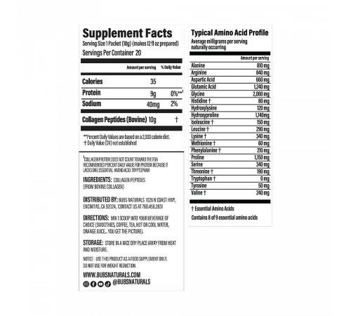 Коллагеновые пептиды, Collagen Peptides, Bubs Naturals, 567 г