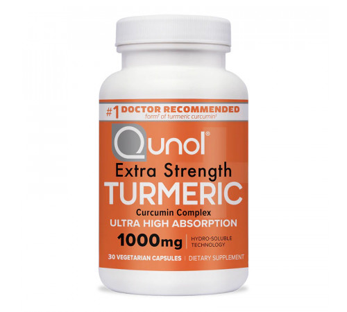 Комплекс куркумина 1000 мг, Extra Strength Turmeric 1000 mg, Qunol, 30 капсул
