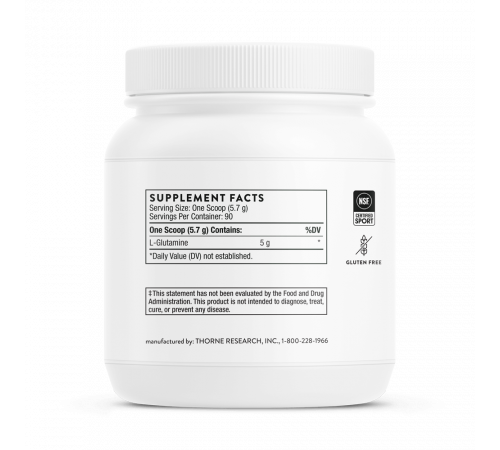 Порошок L-глутамина, L-Glutamine Powder, Thorne,  513 г