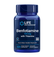 Бенфотиамин с тиамином, Benfotiamine 100 mg with Thiamine, Life Extension, 120 вегетарианских капсул