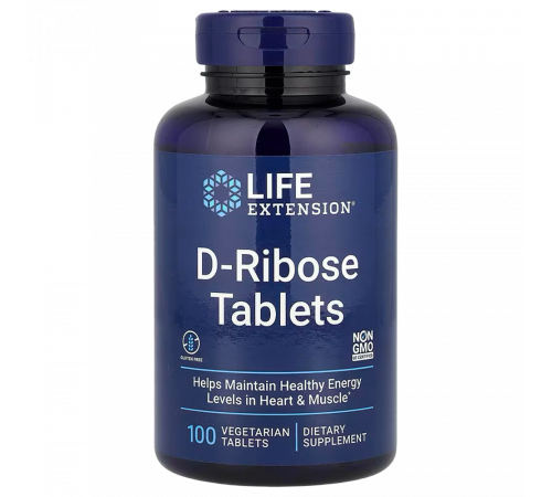 D-Рибоза, Life Extension D-Ribose, 100 вегетарианских таблеток