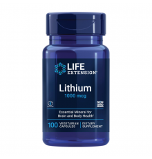 Литий, Lithium 1000 mcg, Life Extension, 100 вегетарианских капсул