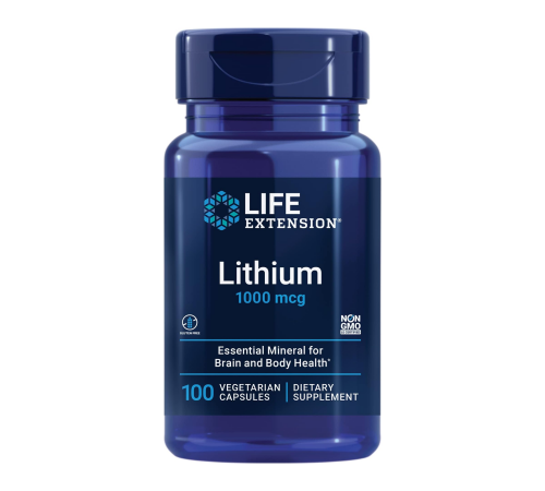 Литий, Lithium 1000 mcg, Life Extension, 100 вегетарианских капсул
