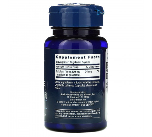D-глюкарат кальция, Calcium D-glucarate, Life Extension, 60 вегетарианских капсул