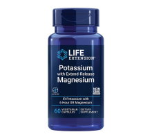 Калий с магнием пролонгированного действия, Potassium with Extend-Release Magnesium, Life Extension, 60 вегетарианских капсул