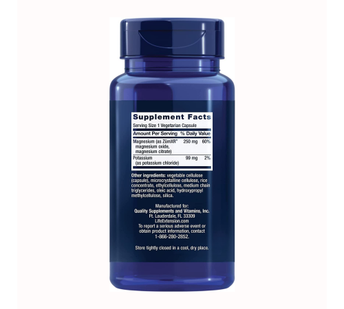 Калий с магнием пролонгированного действия, Potassium with Extend-Release Magnesium, Life Extension, 60 вегетарианских капсул