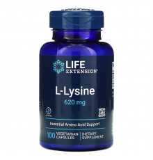 Life Extension, L-лизин, 620мг, 100растительных капсул