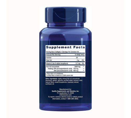Мега ЭПК/ДГК, Mega EPA/DHA, Life Extension, 120 желатиновых капсул