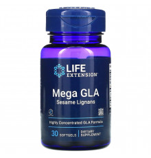 Life Extension, Mega GLA, добавка с ГЛК и кунжутными лигнанами, 30мягких таблеток