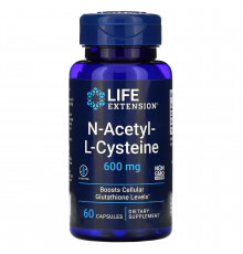 Life Extension, N-ацетил-L-цистеин, 600мг, 60капсул
