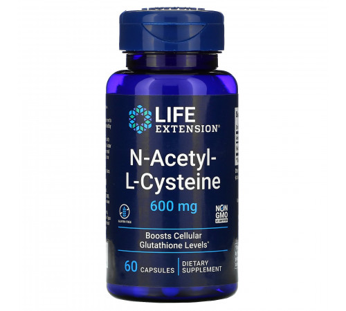 N-ацетил-L-цистеин 600 мг, N-Acetyl-L-Cysteine 600 mg, Life Extension, 60 капсул