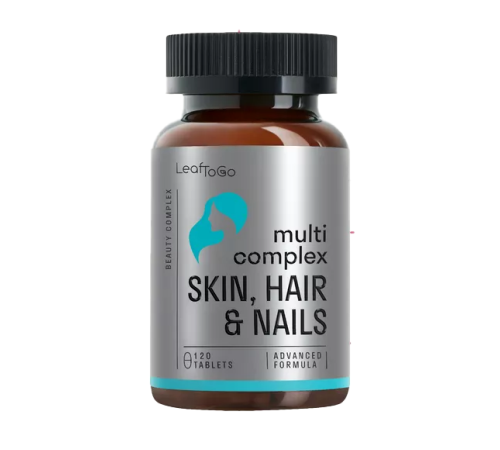 Мультивитаминный комплекс для кожи, волос и ногтей, Multi complex Skin, Hair & Nails, Leaf To Go, 120 таблеток